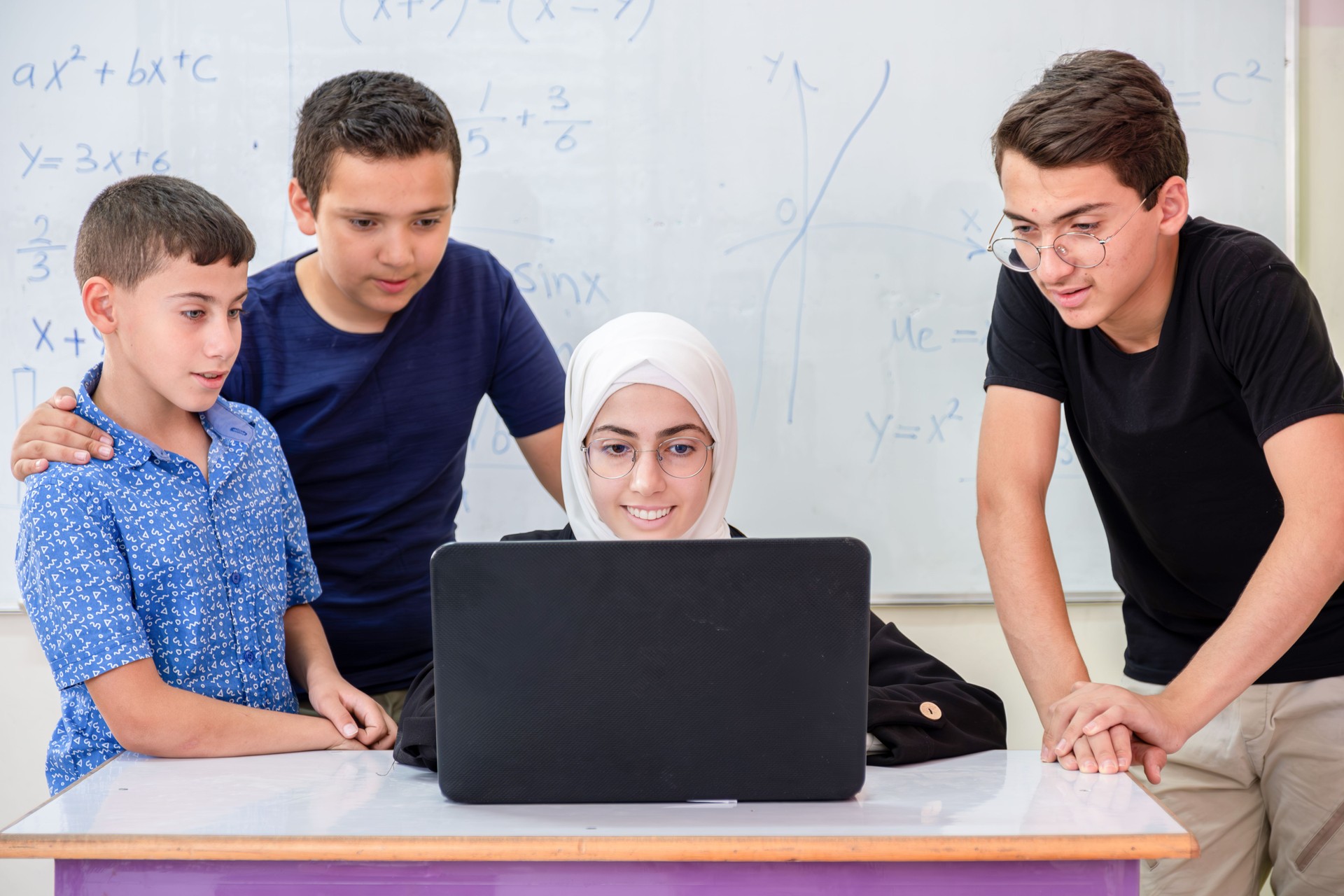 Students communicating with their teacher about there status and achievements